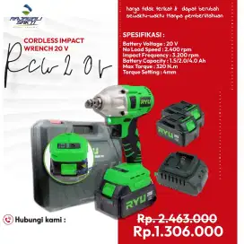 Mesin impact ryu 20 volt murah