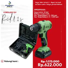Mesin bor cas ryu 12 volt murah ( besi & kayu )