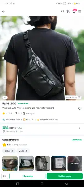 Dijual tas selempang evho arc kondisi new