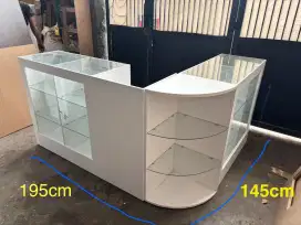 Meja kasir L custom | 190x45x100cm