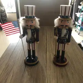 Pajangan Melo-bell Uncle Sam Nutcracker Comes with Scepter Traditional