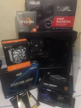 PC GAMING RYZEN 5 RX 6600 GARANSI FULLSET PCIE GEN 4 SSD 960GB MURAH