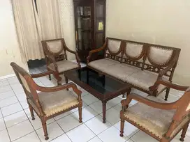 Jual Furnitur Bangku Ruang Tamu 1 set Jati Asli
