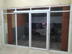 Pintu Kaca Geser Aluminium Kaca