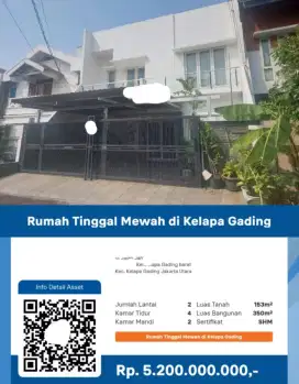 Dijual Rumah Janur Kelapa Gading