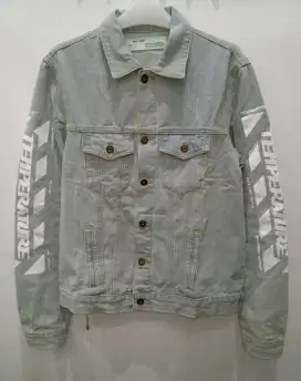 OFF WHITE JACKET DENIM WASHED LIGHT BLUE TEMPERATUR