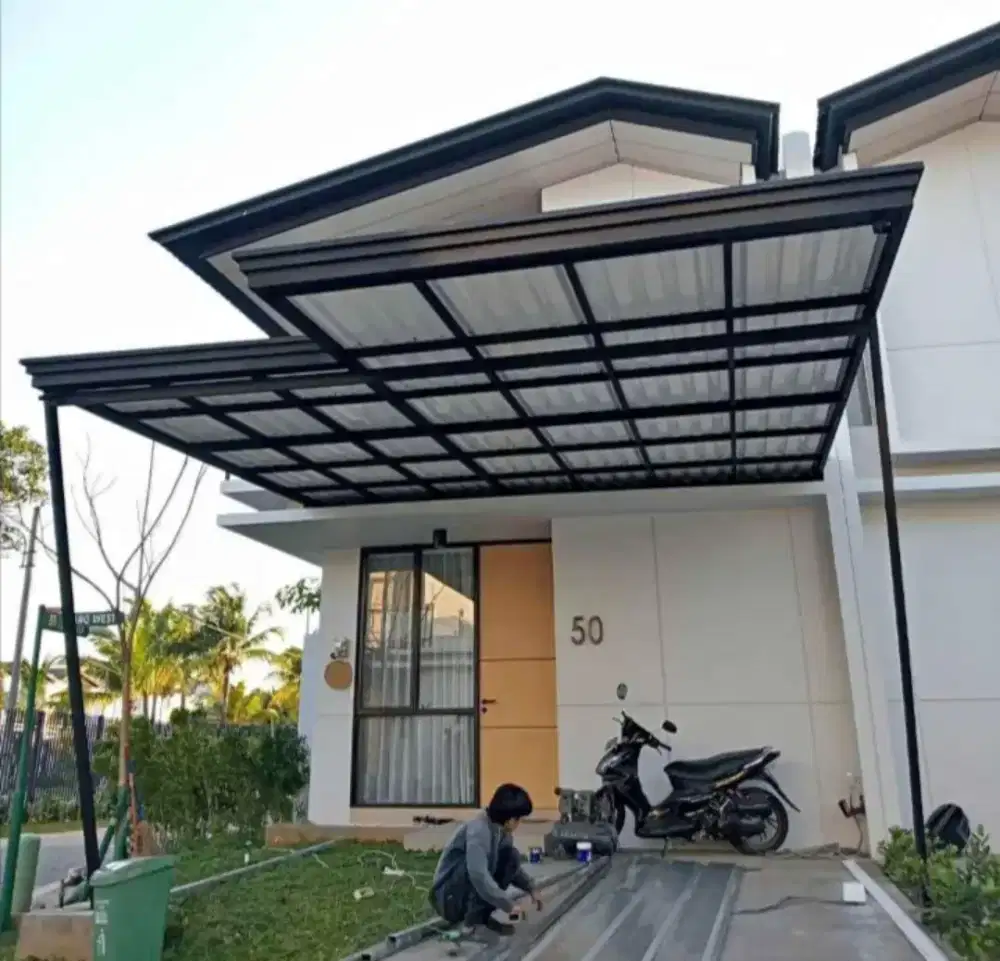 Kanopi besi galvanis atap ardelon