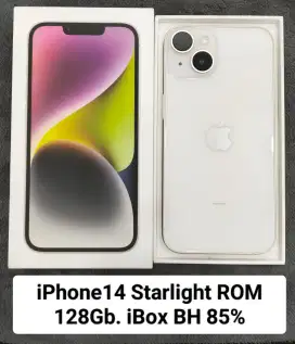 iPhone14 Starlight ROM 128Gb. iBox, BH 85%