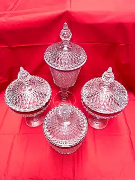 (NEGO) Indiana Glass Diamond Candy Jar/Toples Permen Kristal