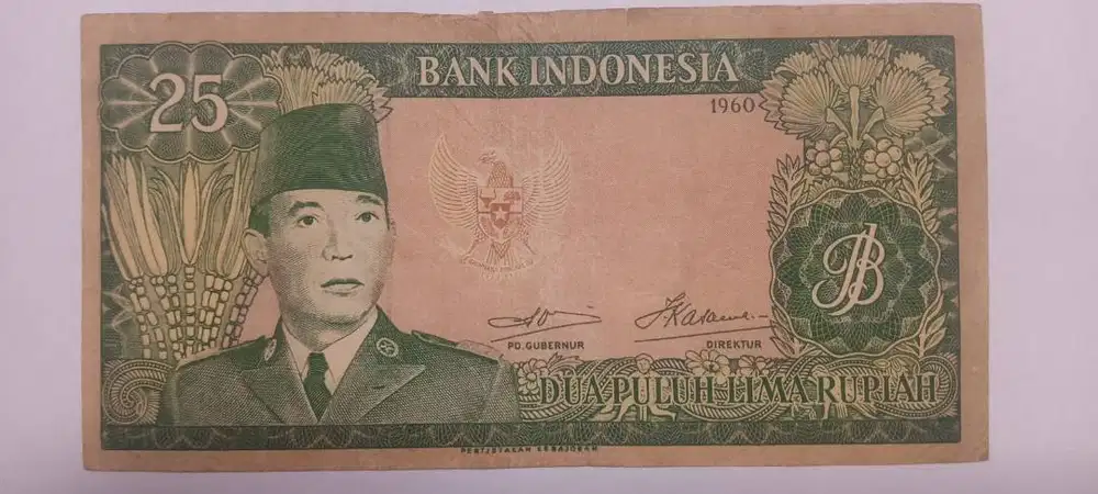 Uang kertas jadul Indonesia seri Pengrajin Soekarno Soedirman