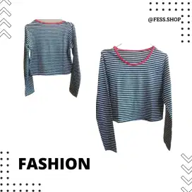 Kaos Salur Crop Top - PRELOVED