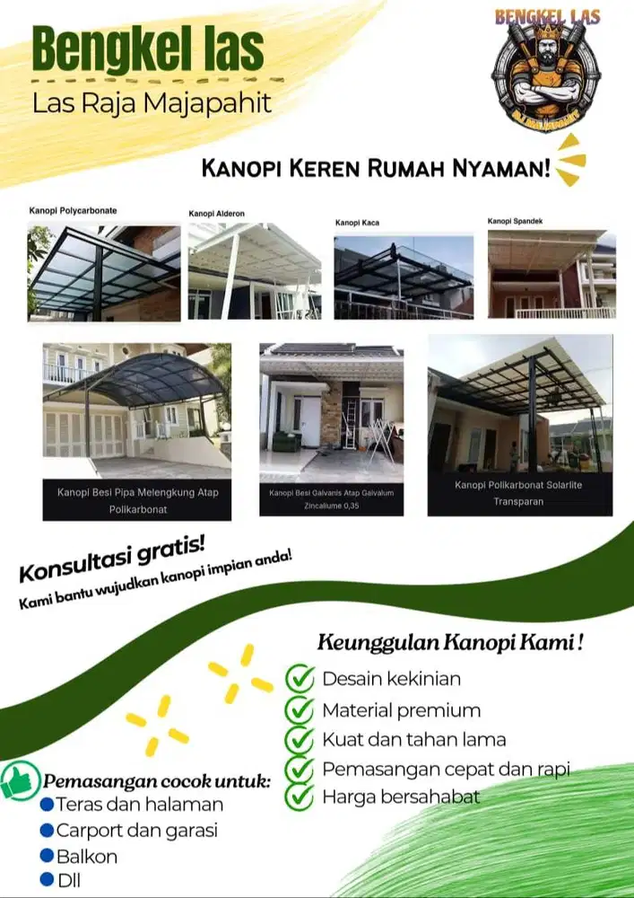 Jasa pembuatan dan pemasangan kanopi