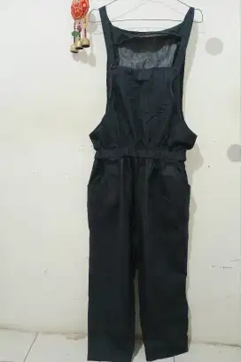 Overall jeans biru
