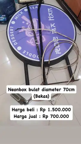 Neonbox bulat diameter 70cm