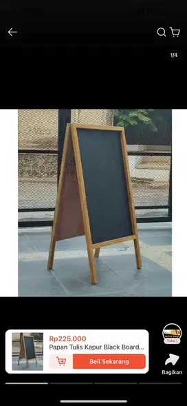 papan tulis kapur black board 2 sisi 50x100cm