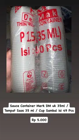 Tempat saos merk DM ukuran 35 ml