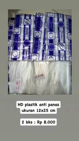 HD plastik anti panas 1/2 kg ukuran 12x25