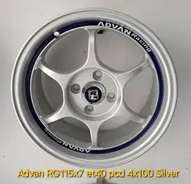 Advan RG1 15x7 et40 pcd 4x100 Silver