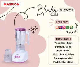 Maspion Blender Plastik 1 Liter 2in1 - EX1211