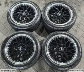 Jual beli velg mobil + ban hsr r17 5x114,3 5x100 new avanza xenia dll