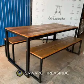 Kursi & Meja makan set murah, untuk cafe kantin taman dll