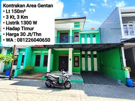 Kontrakan Area Gentan  3 Kamar, Dekat Laweyan, Purwosari