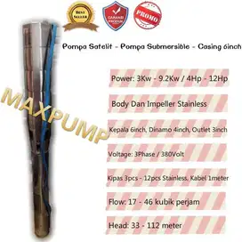 Pompa Satelit 5.5HP Casing 6Inc Outlet 3inch (Submersible Pump) 3phase
