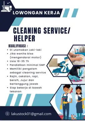 Dibutuhkan segera cleaning service/helper