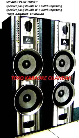 speaker tower 2x8in pasif