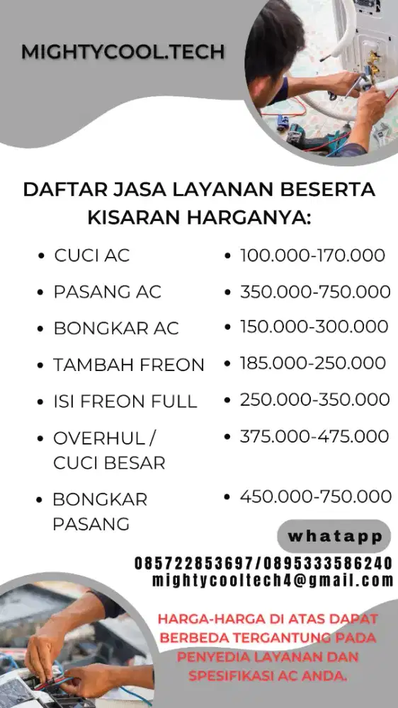 Jual Beli AC...
Jasa Pemasangan & Servis AC