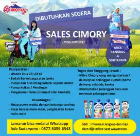 Lowongan Cimory/Lowongan Kerja/Loker Rangkas/Miss Cimory/Wirausaha