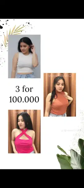 Murah Banget! 3 atasan 100k aja