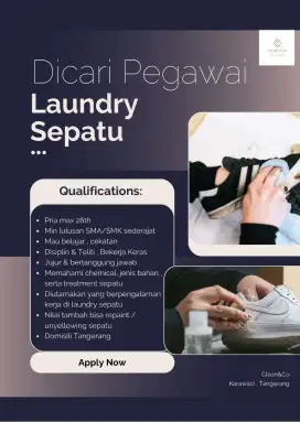 DICARI PEGAWAI LAUNDRY CUCI SEPATU