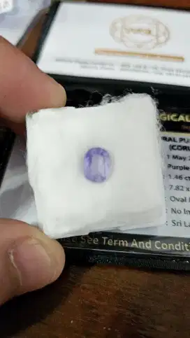 Batu permata blue safir purple safir ceylon /No heat jual cepat