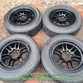 Velg Rpt Ring 18 Lebar 9
Pcd 6x139 dan Ban Bridgestone 255/60 R18