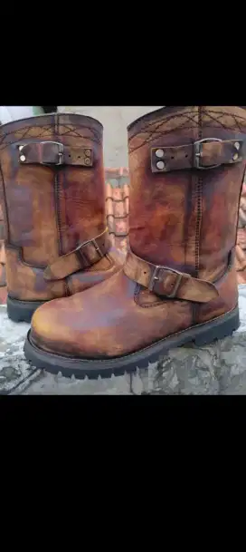 Sepatu Boots Enginering Lodong Pull Kulit