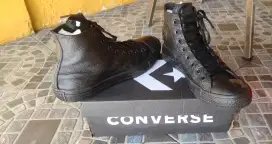 converse lether high monoblack original sz 40/25,5cm