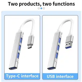 USB 3.0 Tipe C HUB 4 Port High Speed 4in1 Cocok tuk Laptop PC Desktop