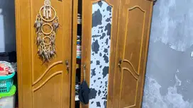 lemari pakaian kayu 3 pintu