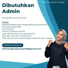 Lowongan kerja Admin CV 58