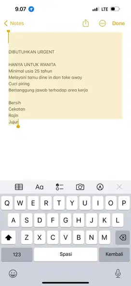 Staff Toko (Tempat Makan)