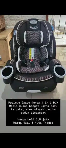 Carseat Car Seat Graco 4ever 4 in 1 DLX Mulus Murah Bu Butuh Cepet