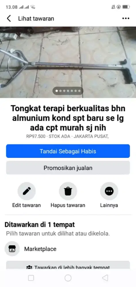 Tongkat terapi ber kualitas kond spt baru bgn almunium aloy murah sj