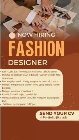 Lowongan kerja Fashion Designer