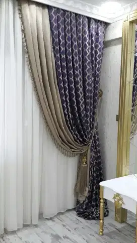 Jual tirai jendela gordyn hordeng gorden wallpaper dinding rollblind v