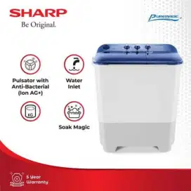 Mesin Cuci Sharp Est 75Nt 7Kg 2 Tabung