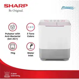 Mesin Cuci Sharp ES-T80MW PK 7Kg 2Tab