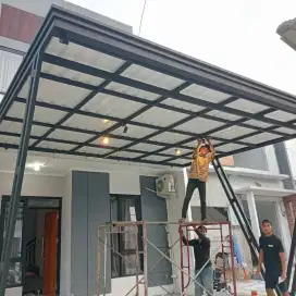 pemasangan kanopi atap alderon doubel layers