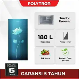 Kulkas Polytron PRB-189B 1 Pintu 180 Liter