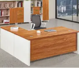 Meja kantor L custom HPL